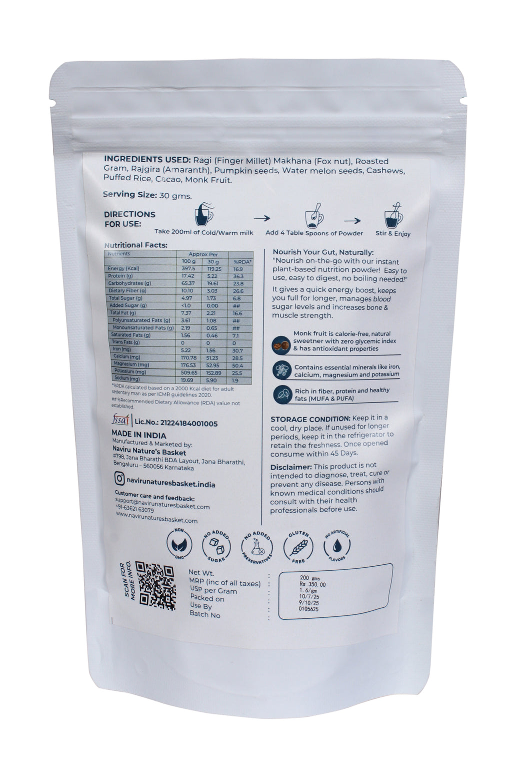 Gut Nourish - Diabetic Friendly with Monk Fruit - Zero Glycemic Index